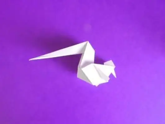 krok 7 origami jednorožca