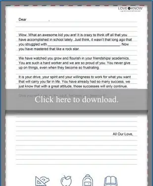 Ermutigungsbrief-Vorlage für Schwierigkeiten in der Schule