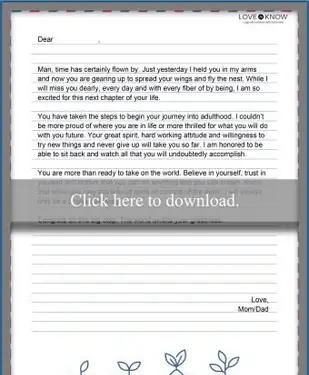 Ermutigungsbrief-Vorlage zum Verlassen des Nestes