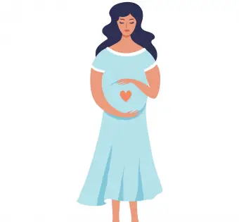 mama trzymająca ciężarny brzuch