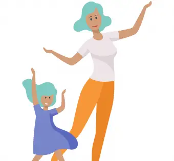 tańcząca mama i córka