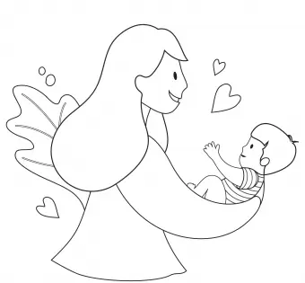 matka i syn przytulają się