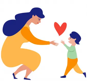 dziecko biegnie do matki