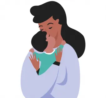 mama całuje dziecko