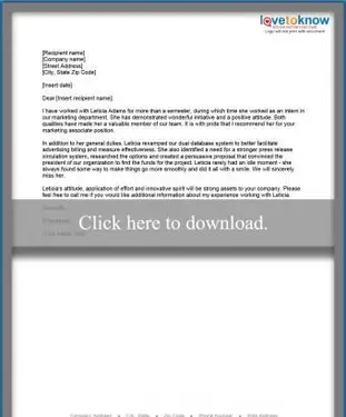 Rekomendacja dla przykładu byłego stażysty