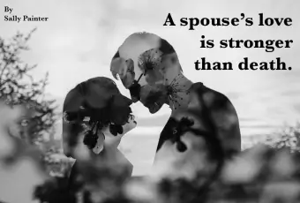 木の近くでキスするカップルと配偶者の死の引用