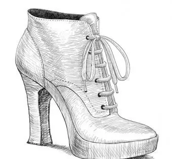 Dessin de chaussures à talons hauts pour femmes vintage