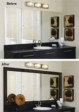 Specchio MirrorMate già sull'inquadratura a parete