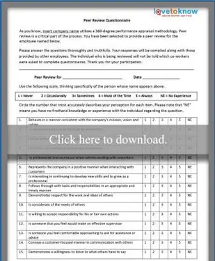 Questionario di revisione tra pari