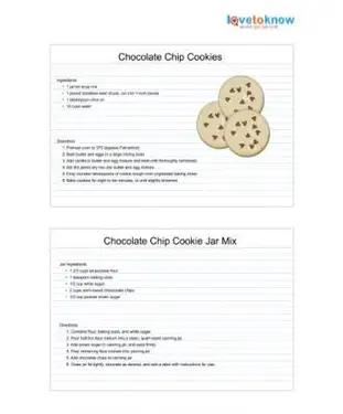 Biscuits aux pépites de chocolat imprimables dans une recette de pot