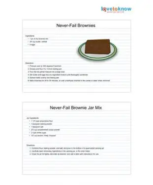 Recette imprimable de brownies infaillibles dans un bocal