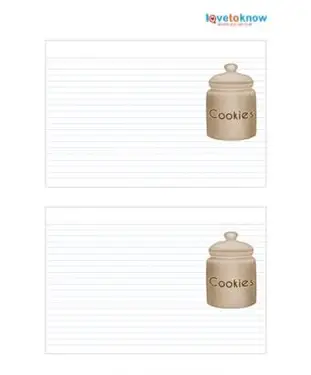 Cartes de recettes de biscuits vierges imprimables