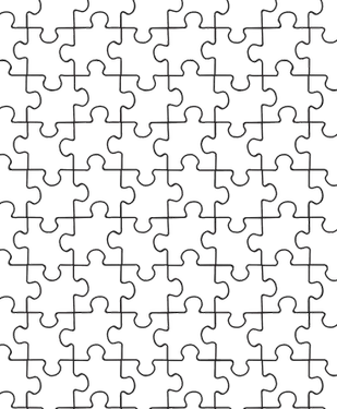 תבנית חתיכות פאזל להדפסה