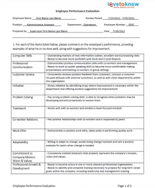 Vzorka dokončených hodnotení zamestnancov