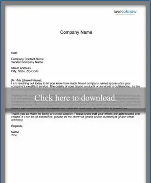 Lettera di ringraziamento aziendale