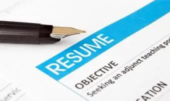 Reanudar ejemplos de objetivos