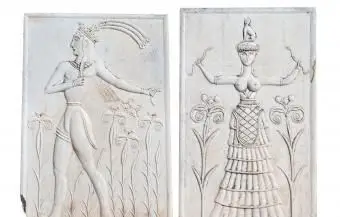 Antike minoische Gedenktafel vom Palast von Knossos auf Kreta, Griechenland