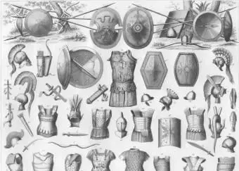 Etrusker- und griechische Krieger-Outfits