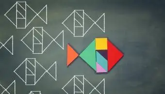Ryba wykonana z puzzli tangram