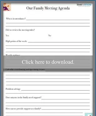 우리 가족 의제 인쇄 가능