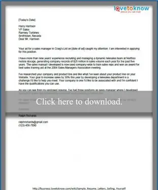 Exemple de lettre de CV comment se vendre