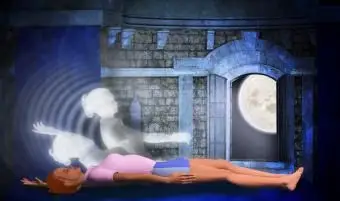 Mujer que tiene un sueño lúcido