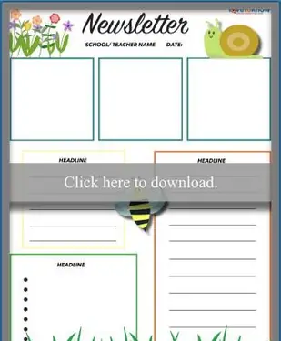 Modèle de Newsletter de jardin préscolaire