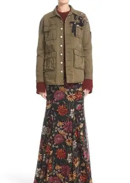 Cinq à Sept- Embellished Cotton Twill Military Jacket