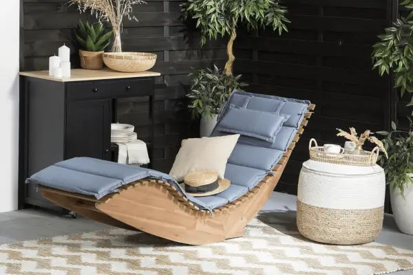 Brescia Wooden Sun Lounger with Cushion - Verdantvows