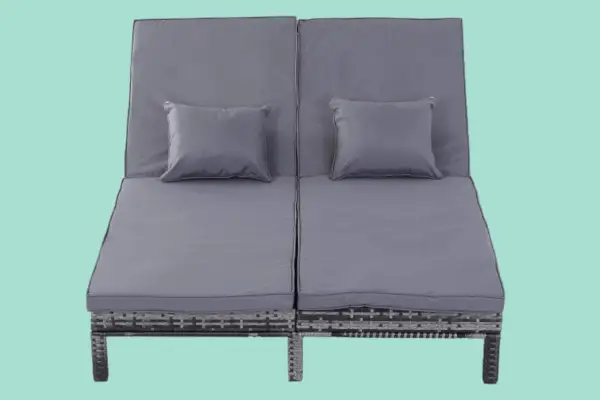 Dakota Fields Double Reclining Sun Lounger with Cushion - Verdantvows