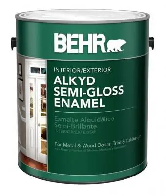 1-gal. Biela alkydová polomatná smaltovaná farba na interiér / exteriér