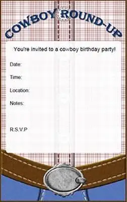 카우보이 생일 파티 초대장