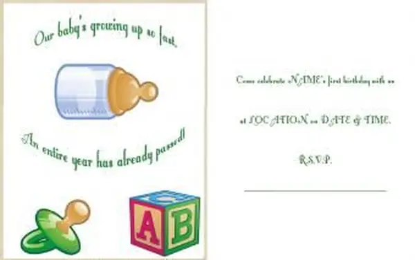 아기 첫 번째 생일 파티 초대