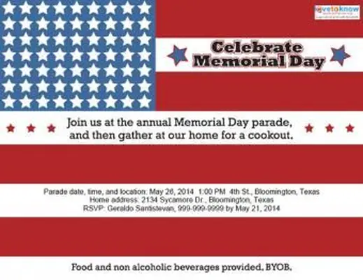 현충일 파티 초대장