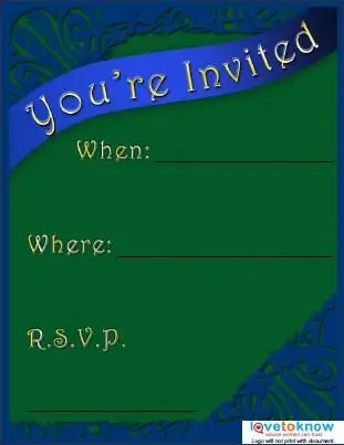 녹색과 파란색 초대