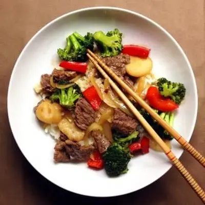 牛肉と水栗のボウル