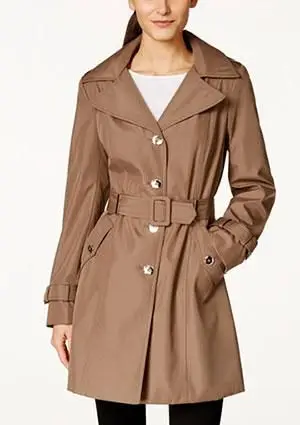 Casaco impermeável Calvin Klein Petite com capuz de peito único