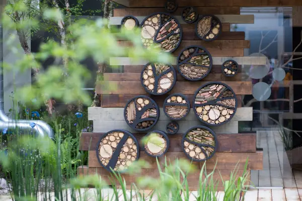 Chelsea Flower Show garden bee hotel focal point