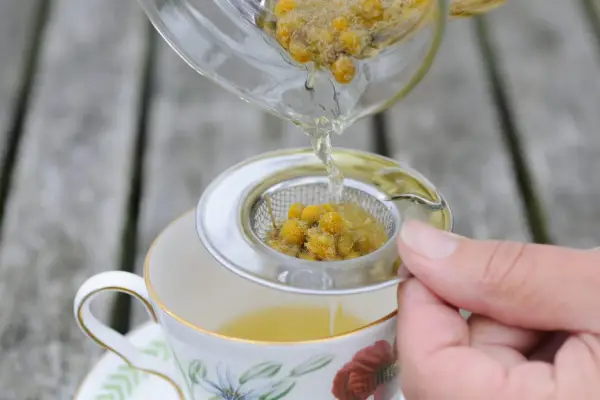 Freshly brewed chamomile tea