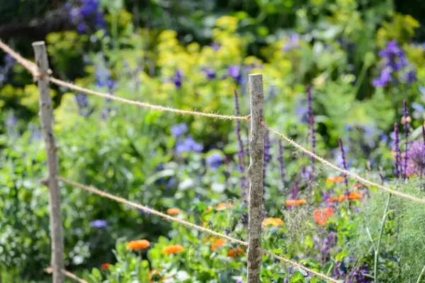 String and hazel pole fence