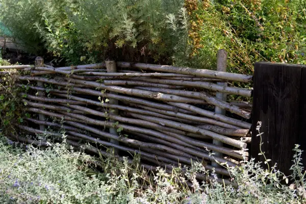 Woven hazel fencing