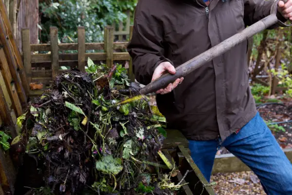 Turning a compost bin