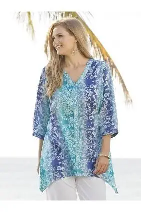 Ulla Popken dámska tunika Sharkbite Plus veľkosti Ulla-timate