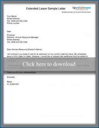 lettera di congedo prolungato