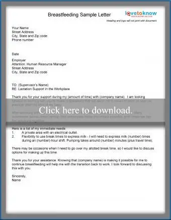 Scarica questa lettera per gli alloggi per l'allattamento al seno