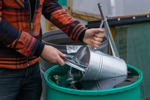 Rain water collected in water butts is ideal for watering your plants and other uses around the garden