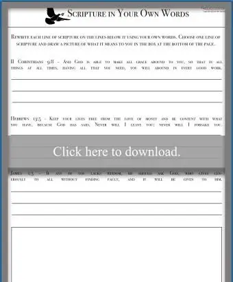 Przepisywanie arkusza Pisma Świętego