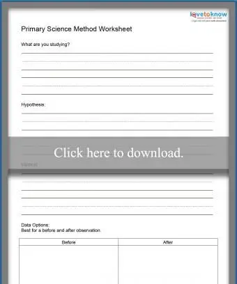 Méthode scientifique avec feuille de travail de collecte de données