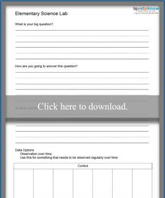 Feuille de travail de laboratoire scientifique simple
