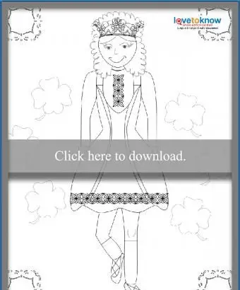 Kolorowanka z irlandzką tancerką stepową